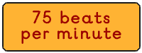 75 beats per minute